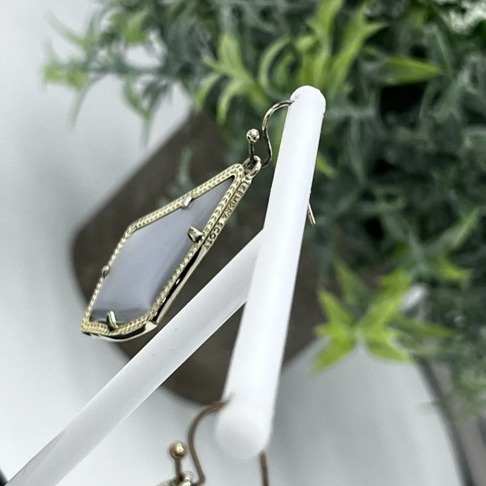 Kendra Scott Alex Slate‎ Cat’s Eye 14K Gold Plated French Wire Earrings
